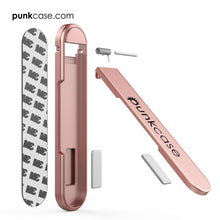 Load image into Gallery viewer, PUNKCASE FlickStick Universal Cell Phone Kickstand for all Mobile Phones & Cases with Flat Backs, One Finger Operation (Rose Gold) (Color in image: Black)