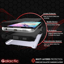 Load image into Gallery viewer, Galaxy s6 EDGE Plus Case PunkCase Galactic SIlver Series Slim Armor Soft Cover w/ Screen Protector (Color in image: black)