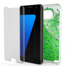 Load image into Gallery viewer, S7 Edge Case, PunkCase LIQUID Green Series, Protective Dual Layer Floating Glitter Cover (Color in image: pink)