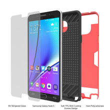 Charger l'image dans la galerie, Galaxy Note 5 Case PunkCase SLOT Red Series Slim Armor Soft Cover Case w/ Tempered Glass (Color in image: Black)