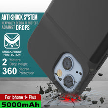Load image into Gallery viewer, Coque batterie pour iPhone 15 Plus, PunkJuice, banque d'alimentation rapide de 5000 mAh avec protecteur d'écran, couleur blanche.