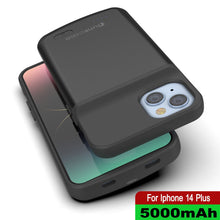 Load image into Gallery viewer, Coque batterie pour iPhone 15 Plus, PunkJuice, banque d'alimentation rapide de 5000 mAh avec protecteur d'écran, couleur blanche.