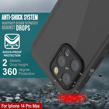 Charger l'image dans la galerie, Coque étanche Punkcase pour iPhone 14 Pro Max, série Aqua, protection renforcée, couleur noire.