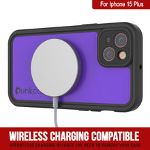 Charger l'image dans la galerie, Coque étanche IP68 pour iPhone 15 Plus, couleur pourpre, série StudStar de Punkcase, ajustement mince, résistante à la saleté.