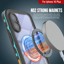 Load image into Gallery viewer, Coque étanche pour iPhone 16+ Plus, série Punkcase SpikeStar Teal | Mince, 2 m sous l'eau IP68