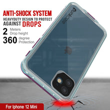 Charger l'image dans la galerie, ANTI-SHOCK SYSTEM HEAVYDUTY DESIGN TO PROTECT 4 AGAINST DROPS Meters Drop height 3 6 degree Protection ff For Iphone 12 Mini (Color in image: Clear Pink)