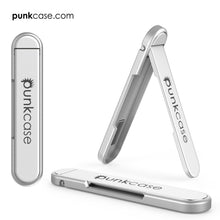 Load image into Gallery viewer, PUNKCASE FlickStick Universal Cell Phone Kickstand for all Mobile Phones & Cases with Flat Backs, One Finger Operation (Silver) (Color in image: White)
