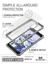 Load image into Gallery viewer, Moto G4 Case, Ghostek Covert Dark Grey Series | Clear TPU | Explosion-Proof Screen Protector (Color in image: Rose Pink)