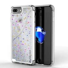 Charger l'image dans la galerie, iPhone 8+ Plus Case, PunkCase LIQUID Silver Series, Protective Dual Layer Floating Glitter Cover (Color in image: silver)