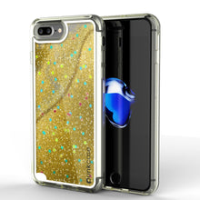 Charger l'image dans la galerie, iPhone 8+ Plus Case, PunkСase LIQUID Gold Series, Protective Dual Layer Floating Glitter Cover (Color in image: gold)