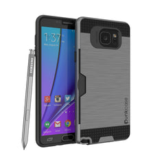 Charger l'image dans la galerie, Galaxy Note 5 Case PunkCase SLOT Grey Series Slim Armor Soft Cover Case w/ Tempered Glass (Color in image: Grey)