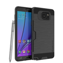 Charger l'image dans la galerie, Galaxy Note 5 Case PunkCase SLOT Black Series Slim Armor Soft Cover Case w/ Tempered Glass (Color in image: Black)