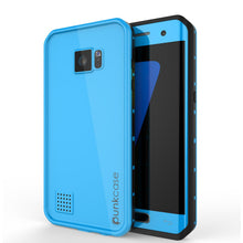 Load image into Gallery viewer, Galaxy S7 EDGE Waterproof Case PunkCase StudStar Light Blue Thin 6.6ft Underwater IP68 ShockProof (Color in image: light blue)