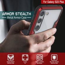 Load image into Gallery viewer, Étui de protection Punkcase S23+ Plus Armor Stealth, avec revêtement militaire de qualité supérieure à multiples couches, couleur rouge.