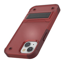 Charger l'image dans la galerie, Coque Punkcase pour iPhone 14 Plus, série Reliance, étui hybride de protection de qualité militaire avec support intégré, couleur rouge-rose.