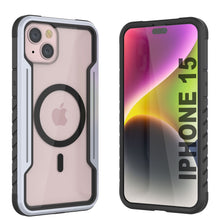 Charger l'image dans la galerie, Coque de protection militaire Punkcase iPhone 15 Armor Stealth MAG, à plusieurs couches, en blanc.
