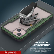 Charger l'image dans la galerie, Étui de protection militaire Punkcase iPhone 15 Armor Stealth MAG Defense, à plusieurs couches, couleur vert foncé.