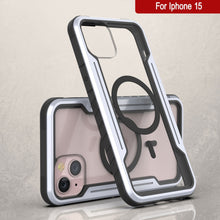Charger l'image dans la galerie, Coque de protection militaire Punkcase iPhone 15 Armor Stealth MAG, à plusieurs couches, en blanc.