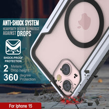 Charger l'image dans la galerie, Coque de protection militaire Punkcase iPhone 15 Armor Stealth MAG, à plusieurs couches, en blanc.
