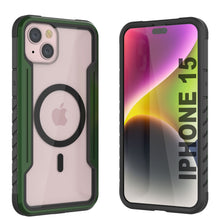 Charger l'image dans la galerie, Étui de protection militaire Punkcase iPhone 15 Armor Stealth MAG Defense, à plusieurs couches, couleur vert foncé.