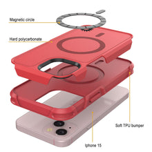 Charger l'image dans la galerie, Coque PunkCase pour iPhone 15, Série Spartan 2.0, Coque Claire Robuste et Résistante avec Protecteur d'Écran intégré, Rouge.