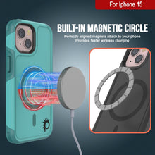 Charger l'image dans la galerie, Étui PunkCase pour iPhone 15, Série Spartan 2.0, coque robuste transparente avec protection d'écran intégrée, couleur bleue.