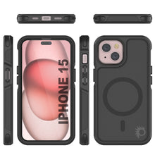 Charger l'image dans la galerie, Coque PunkCase iPhone 15, Série Spartan 2.0, transparente et robuste avec protection d'écran intégrée, couleur noire.