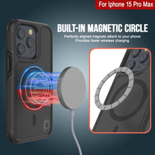 Charger l'image dans la galerie, Coque PunkCase pour iPhone 15 Pro Max, Série Spartan 2.0, transparente, robuste, avec protecteur d'écran intégré, noir.