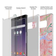 Load image into Gallery viewer, Punkcase Galaxy Note 8 Marble Case, Protective Full Body Cover W/PunkShield Screen Protector (Rose Mirage) (Color in image: Black Mirage)