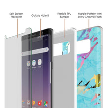 Load image into Gallery viewer, Punkcase Galaxy Note 8 Marble Case, Protective Full Body Cover W/PunkShield Screen Protector (Teal Onyx) (Color in image: Blanco Marmo)