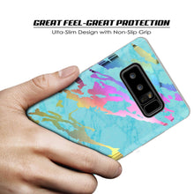 Load image into Gallery viewer, Punkcase Galaxy Note 8 Marble Case, Protective Full Body Cover W/PunkShield Screen Protector (Teal Onyx) (Color in image: Rose Mirage)