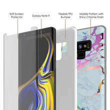 Charger l'image dans la galerie, Galaxy Note 9 Full Body W/ Screen Protector Marble Case (Blue Marmo) (Color in image: Teal Onyx)
