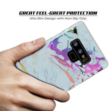 Charger l'image dans la galerie, Galaxy Note 9 Full Body W/ Screen Protector Marble Case (Blue Marmo) (Color in image: Black Mirage)