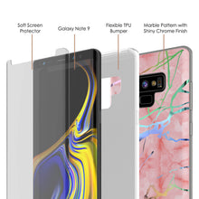 Charger l'image dans la galerie, Galaxy Note 9 Full Body W/ Screen Protector Marble Case (Rose Mirage) (Color in image: Teal Onyx)