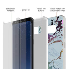 Charger l'image dans la galerie, Punkcase Galaxy S8 Marble Case, Protective Full Body Cover W/PunkShield Screen Protector (Blue Marmo) (Color in image: Rose Mirage)