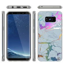 Charger l'image dans la galerie, Punkcase Galaxy S8 Marble Case, Protective Full Body Cover W/PunkShield Screen Protector (Blue Marmo)