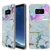 Load image into Gallery viewer, Punkcase Galaxy S8+ PLUS Marble Case, Protective Full Body Cover W/PunkShield Screen Protector (Blue Marmo) (Color in image: Blue Marmo)