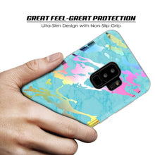 Load image into Gallery viewer, Punkcase Galaxy S9+ Marble Case, Protective Full Body Cover W/PunkShield Screen Protector (Teal Onyx) (Color in image: Rose Mirage)