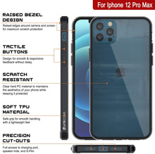 Charger l'image dans la galerie, iPhone 12 Pro Max Case Punkcase® LUCID 2.0 Crystal Black Series w/ PUNK SHIELD Screen Protector | Ultra Fit (Color in image: black)