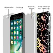 Charger l'image dans la galerie, Punkcase iPhone SE (4.7") Marble Case, Protective Full Body Cover W/9H Tempered Glass Screen Protector (Black Mirage) (Color in image: Blue Marmo)