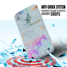 Charger l'image dans la galerie, Punkcase iPhone SE (4.7") Marble Case, Protective Full Body Cover W/9H Tempered Glass Screen Protector (Blue Marmo) (Color in image: Black Mirage)