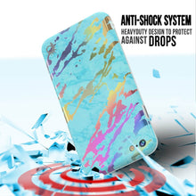 Charger l'image dans la galerie, Punkcase iPhone 8 / 7 Marble Case, Protective Full Body Cover W/9H Tempered Glass Screen Protector (Teal Onyx) (Color in image: Blue Marmo)