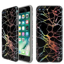 Charger l'image dans la galerie, Punkcase iPhone 8+ / 7+ Plus Marble Case, Protective Full Body Cover W/9H Tempered Glass Screen Protector (Black Mirage) (Color in image: Black Mirage)