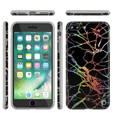 Charger l'image dans la galerie, Punkcase iPhone 8+ / 7+ Plus Marble Case, Protective Full Body Cover W/9H Tempered Glass Screen Protector (Black Mirage)