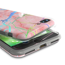 Charger l'image dans la galerie, Punkcase iPhone 8+ / 7+ Plus Marble Case, Protective Full Body Cover W/9H Tempered Glass Screen Protector (Rose Mirage) (Color in image: Teal Onyx)