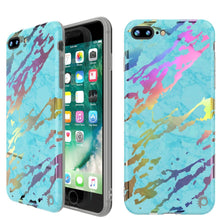 Charger l'image dans la galerie, Punkcase iPhone 8+ / 7+ Plus Marble Case, Protective Full Body Cover W/9H Tempered Glass Screen Protector (Teal Onyx) (Color in image: Teal Onyx)
