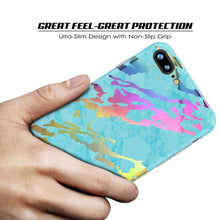 Charger l'image dans la galerie, Punkcase iPhone 8+ / 7+ Plus Marble Case, Protective Full Body Cover W/9H Tempered Glass Screen Protector (Teal Onyx) (Color in image: Rose Mirage)