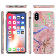 Charger l'image dans la galerie, Punkcase iPhone X Marble Case, Protective Full Body Cover W/9H Tempered Glass Screen Protector (Rose Gold Mirage)