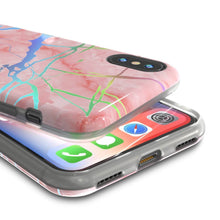 Charger l'image dans la galerie, Punkcase iPhone X Marble Case, Protective Full Body Cover W/9H Tempered Glass Screen Protector (Rose Gold Mirage) (Color in image: Teal Onyx)