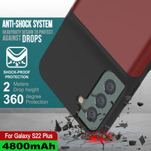 Load image into Gallery viewer, ANTI-SHOCK SYSTEM HEAVYDUTY DESIGN TO PROTECT AGAINST DROPS i SHOCK-PROOF PROTECTION Meters Drop height Ce degree k 360 Protection 6 1 i() -- - - For Galaxy S22 Plus et (Color in image: Black)
